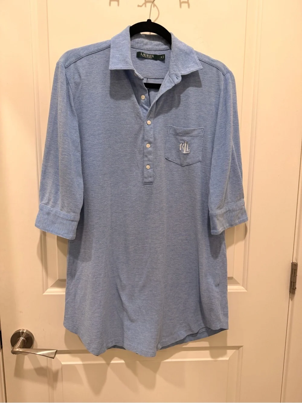 Lauren Ralph Lauren Blue Heathered Polo Tunic Dress M